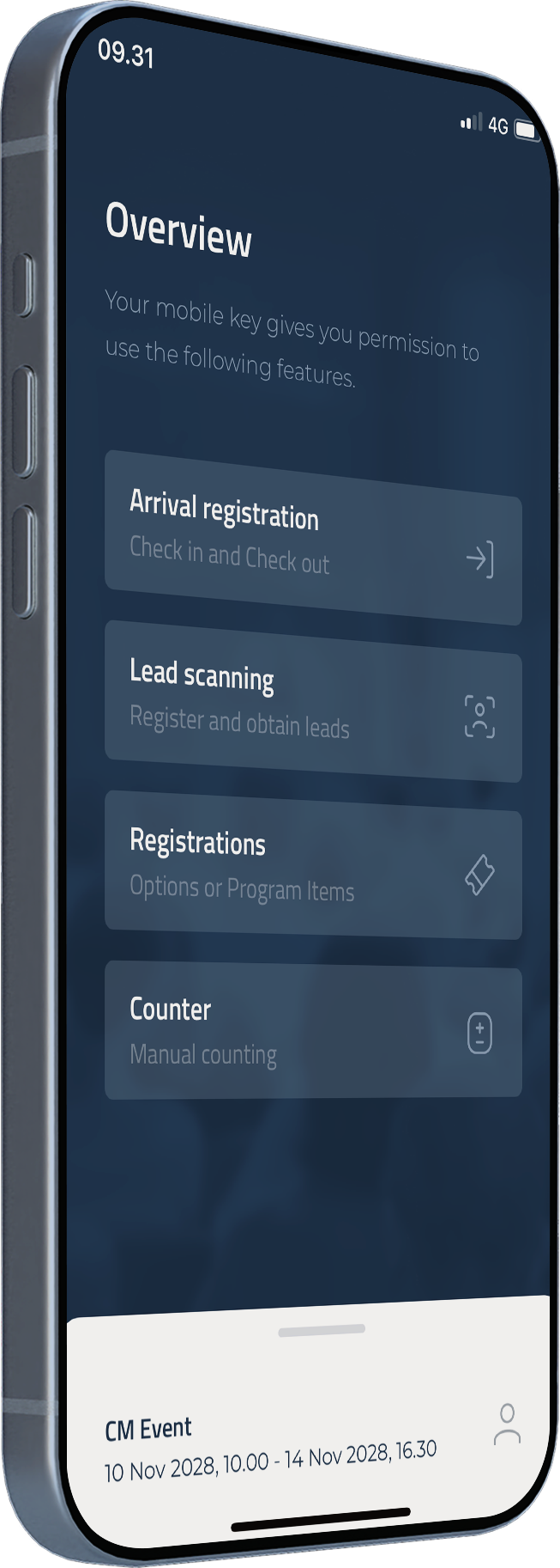 Screenshot of CM Exhibition App in English
